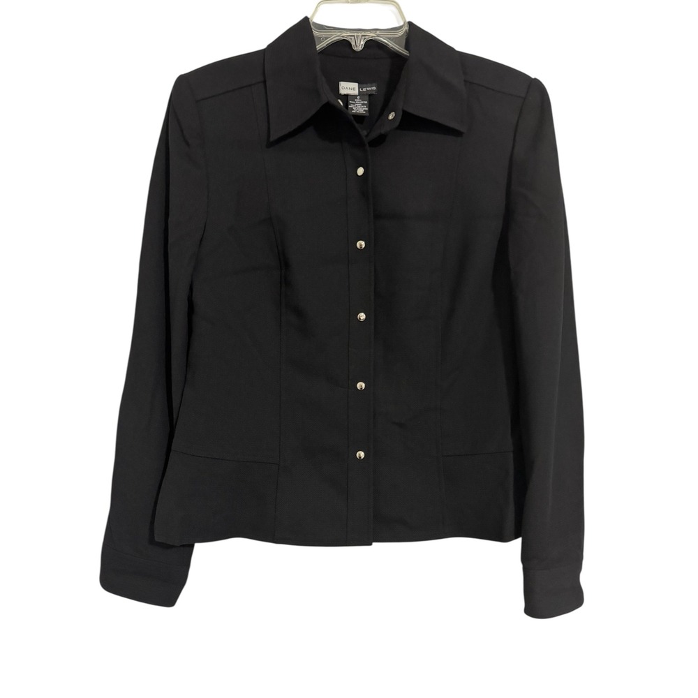 Dane Lewis Black Button‎ Up Collar Blazer Jacket Size 6